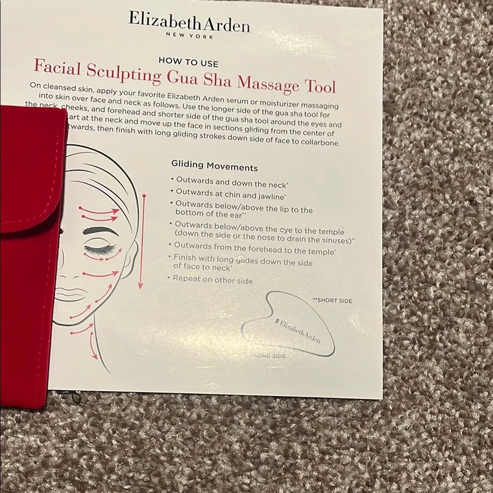 Elizabeth Arden Silver Facial Sculpting Tool with Red Case